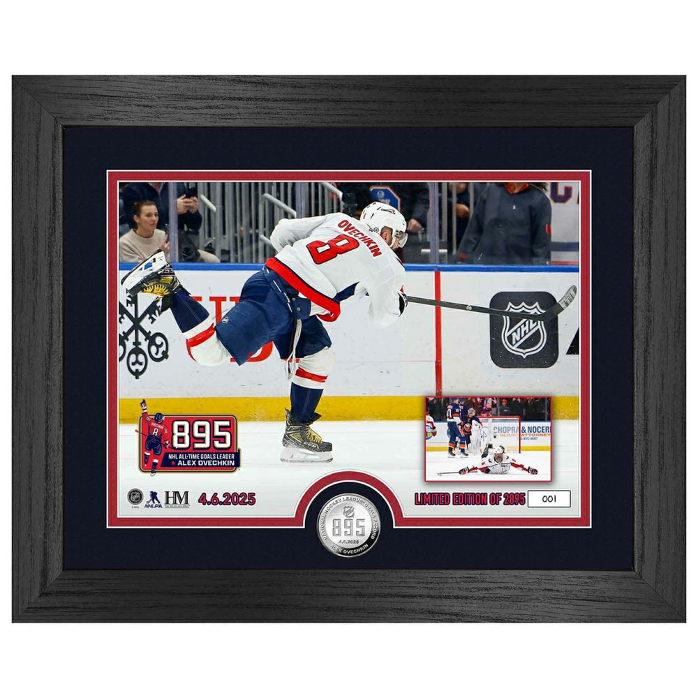 Alex Ovechkin 895 Goals Record Silver Coin Framed NHL Photo - Taass US