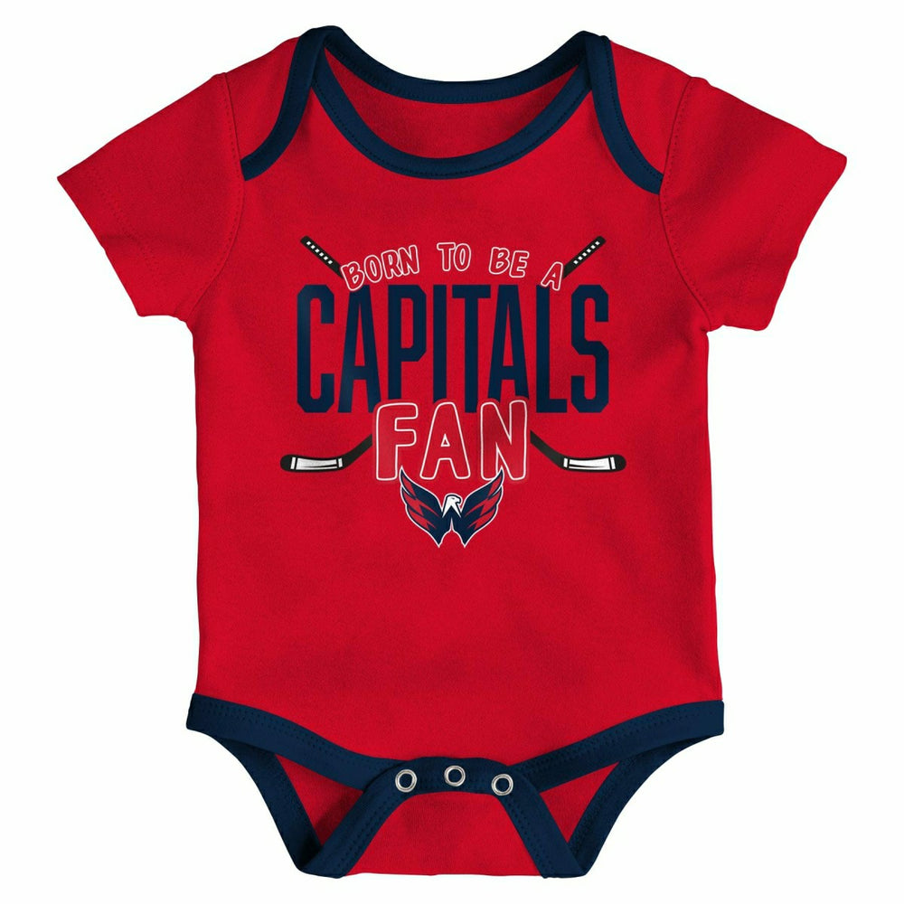 Washington Capitals Game Time NHL Baby Bodysuit Set (3-Piece) - Taass on sale