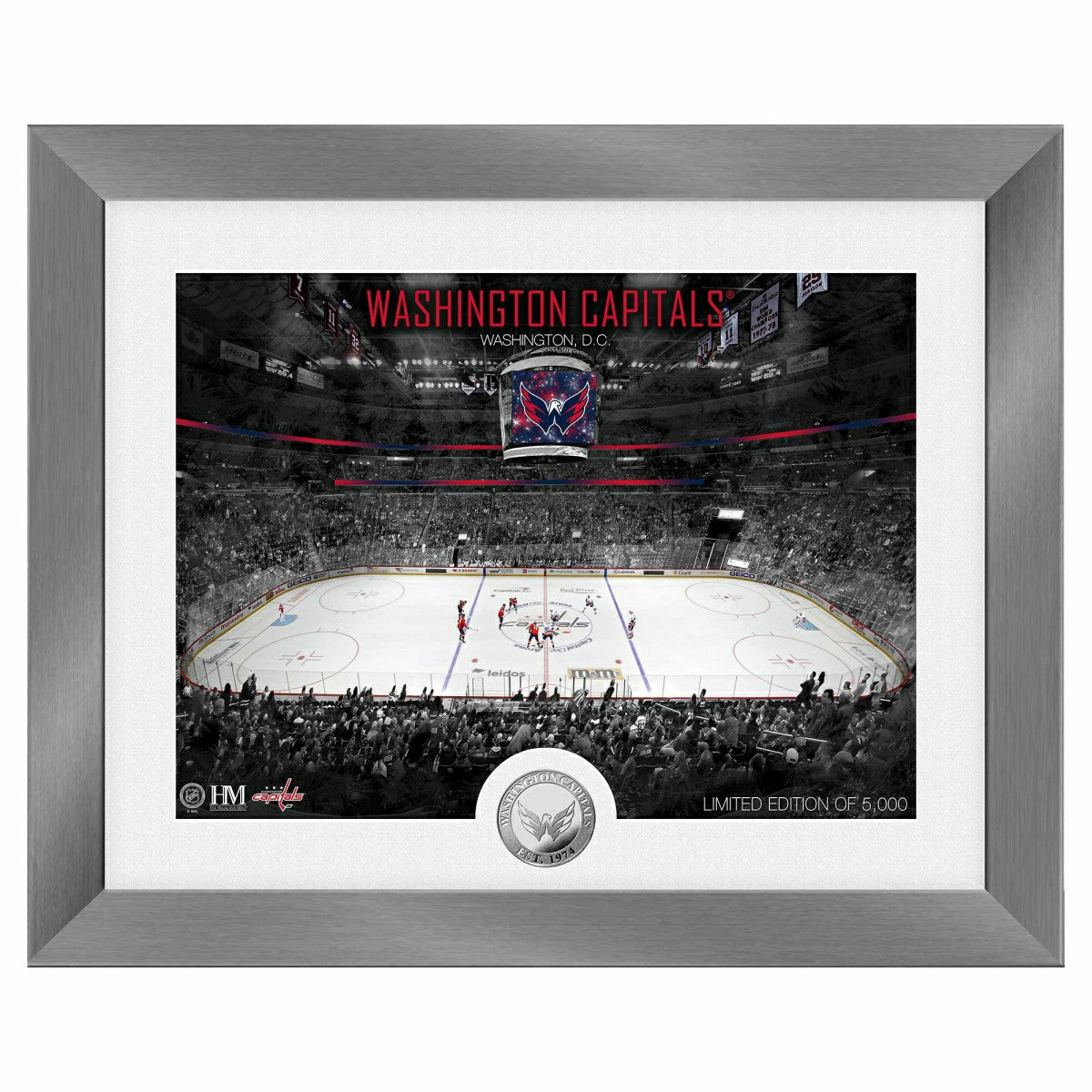 Washington Capitals Art Deco Stadium Silver Coin Framed NHL Photo - Taass outlet