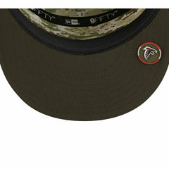 Atlanta Falcons 2025 NFL Salute to Service 9FIFTY Split Panel Trucker Snapback Cap Olive - Taass Online