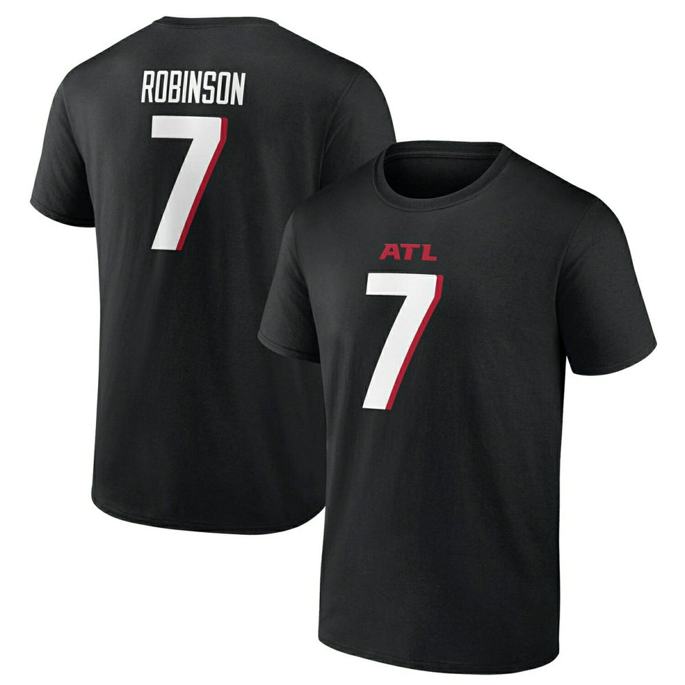 Bijan Robinson #7 Atlanta Falcons Player NFL T-Shirt Black - Taass US