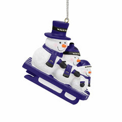 Baltimore Ravens NFL Sledding Snowmen Christmas Ornament - Taass for sale