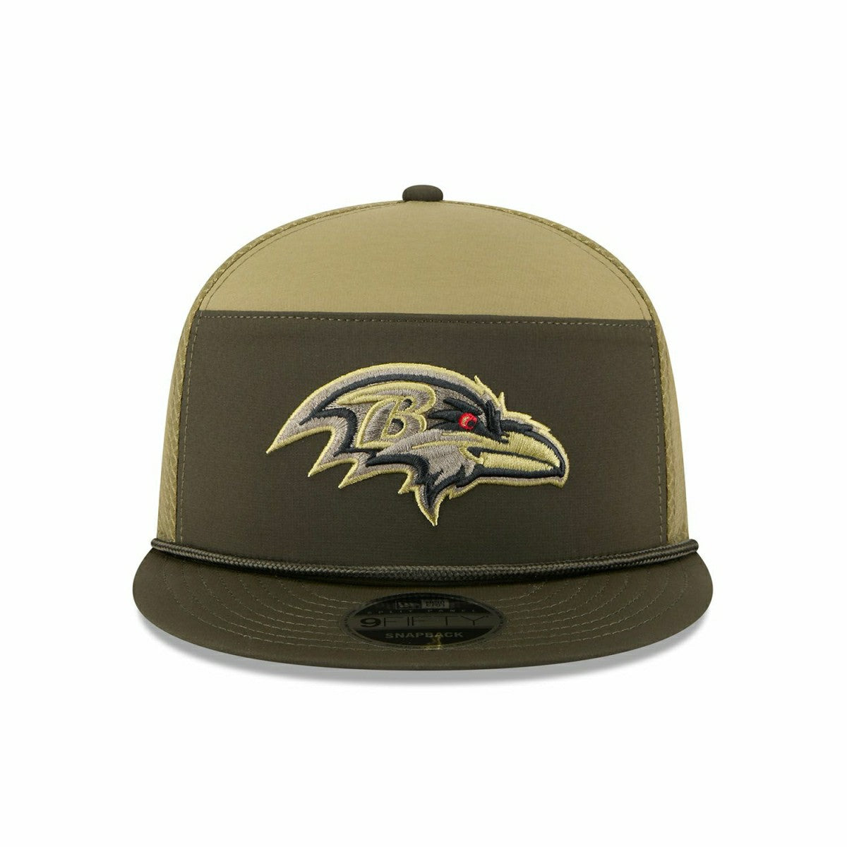 Baltimore Ravens 2025 NFL Salute to Service 9FIFTY Split Panel Trucker Snapback Cap Olive - Taass outlet