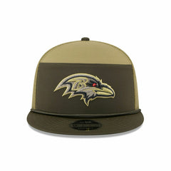 Baltimore Ravens 2025 NFL Salute to Service 9FIFTY Split Panel Trucker Snapback Cap Olive - Taass outlet
