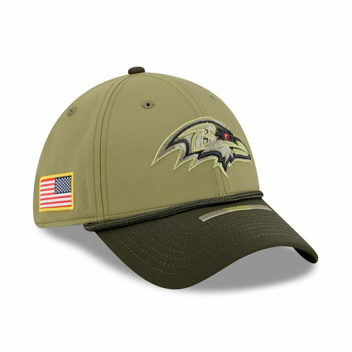 Baltimore Ravens 2025 NFL Salute to Service 39THIRTY Flex Cap Olive - Taass US