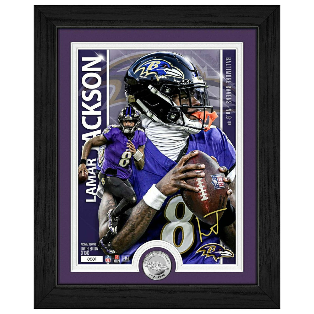 Lamar Jackson Baltimore Ravens Artist Proof Silver Coin NFL Photo Frame - Taass sale