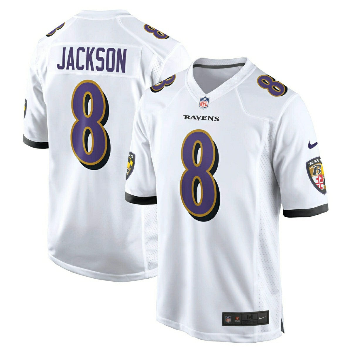 Lamar Jackson #8 Baltimore Ravens Nike Game NFL Jersey White - Taass sale