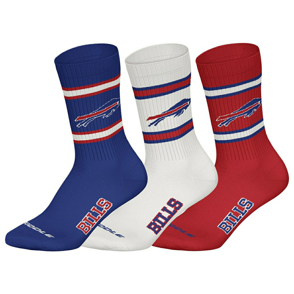 Buffalo Bills Team Set NFL Crew Socks (3-Pack) - Taass on sale