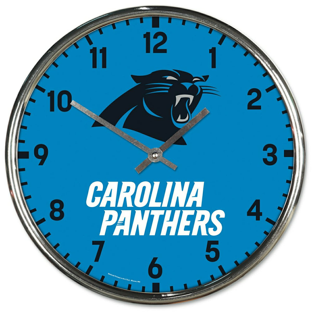 Carolina Panthers Chrome NFL Team Design Wall Clock - Taass outlet