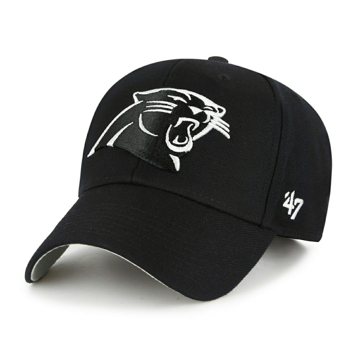 Carolina Panthers Black & White '47 MVP Adjustable NFL Cap Black - Taass on sale