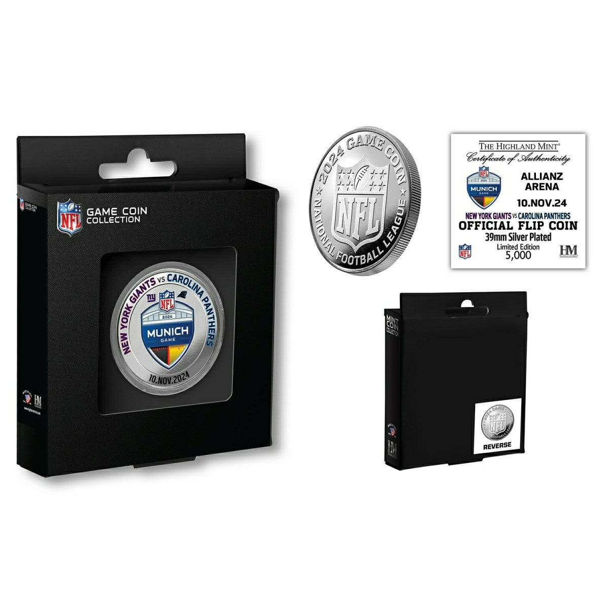 2024 NFL Munich Game Giants vs. Panthers Replica Game Coin Box - Taass for sale