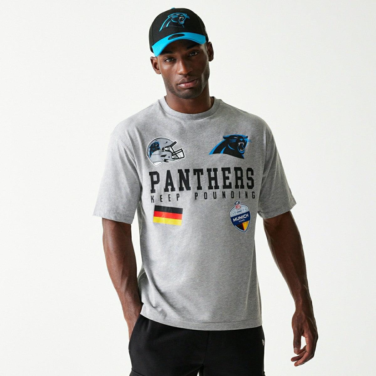 2024 NFL Munich Game Carolina Panthers Collegiate T-Shirt Gray - Taass Online
