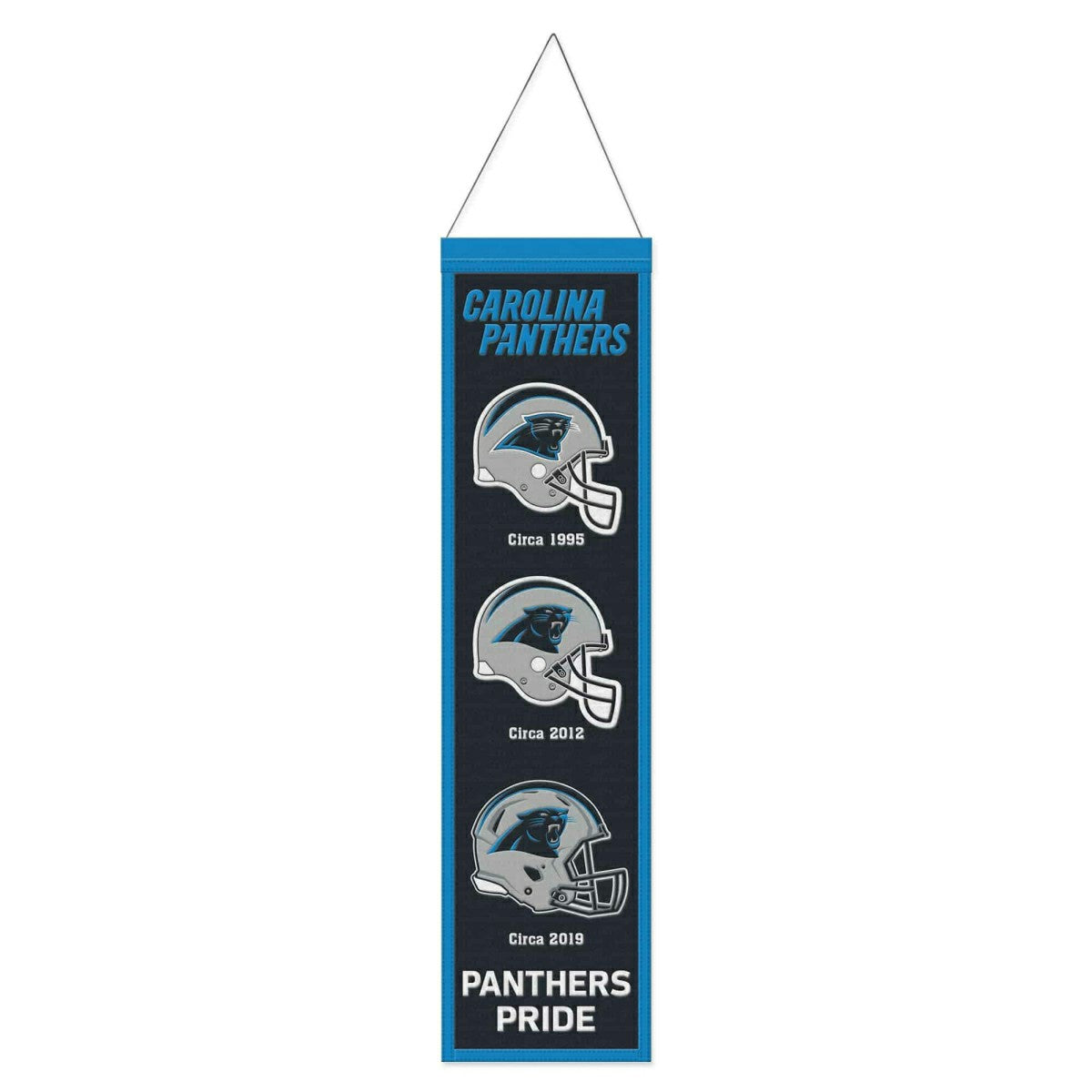 Carolina Panthers Logo Evolution NFL Wool Banner - Taass discount