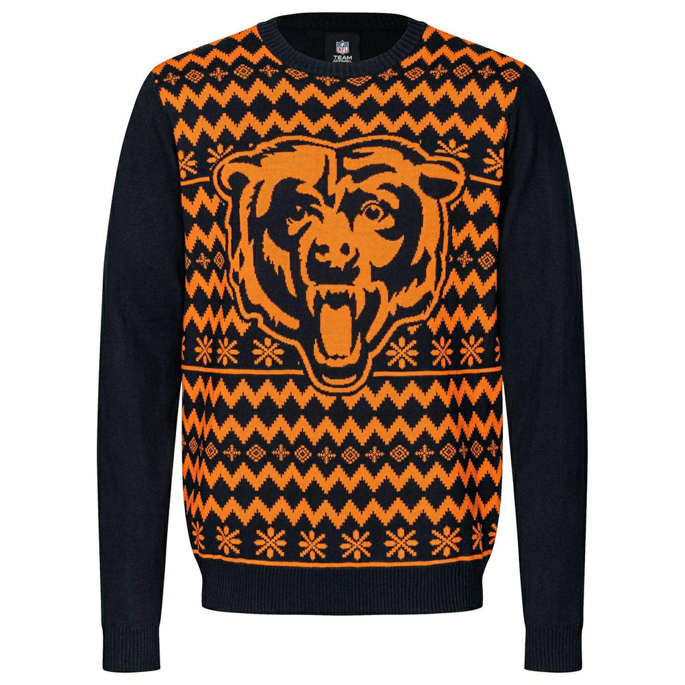 Chicago Bears NFL Big Logo Ugly Christmas Sweater - Taass US