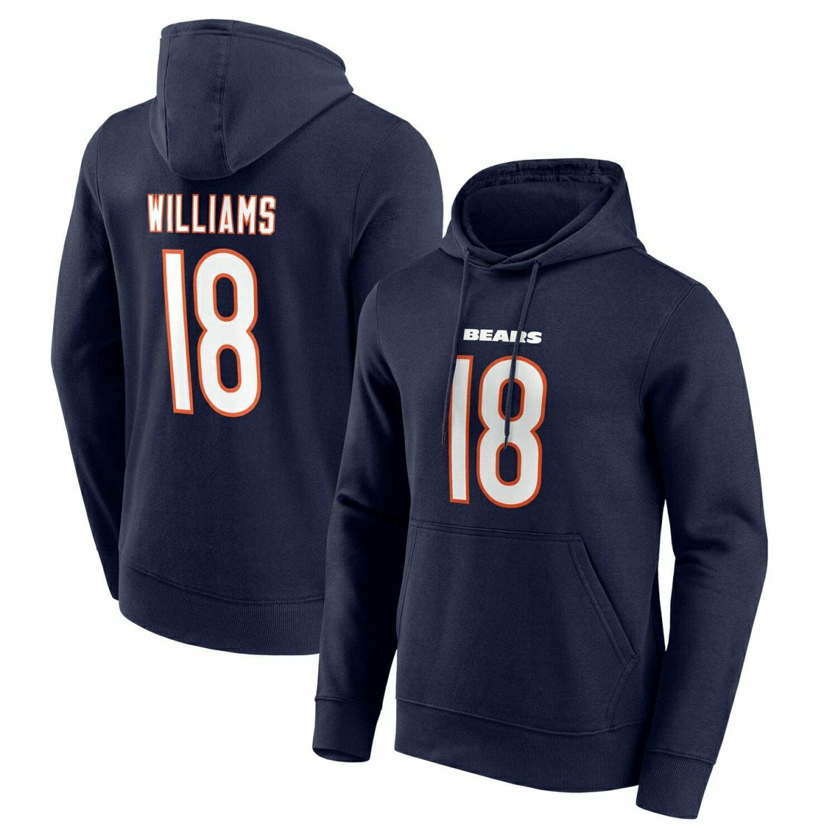 Caleb Williams #18 Chicago Bears Player NFL Hoodie Navy - Taass Online