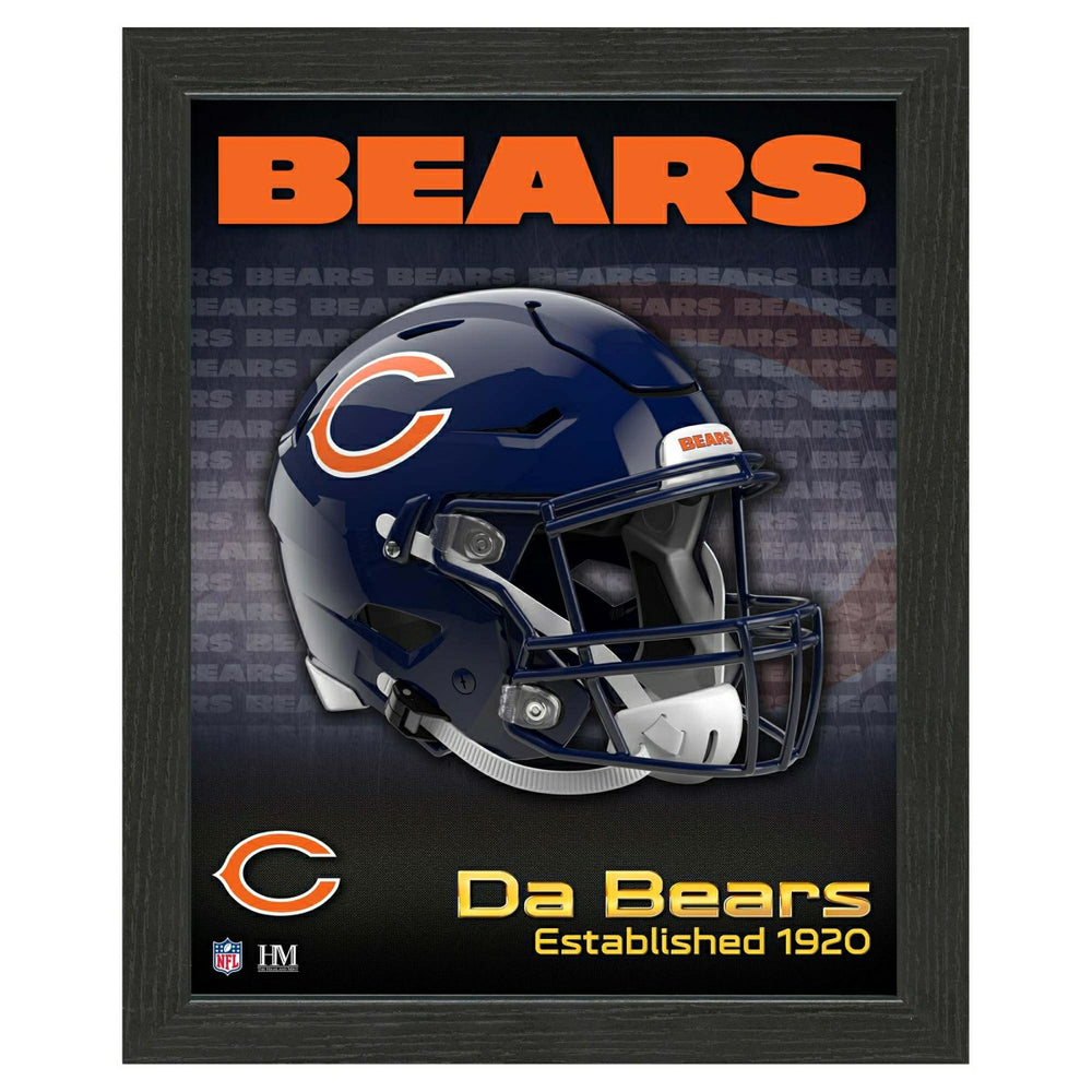 Chicago Bears NFL Team Helmet Framed Photo - Taass outlet