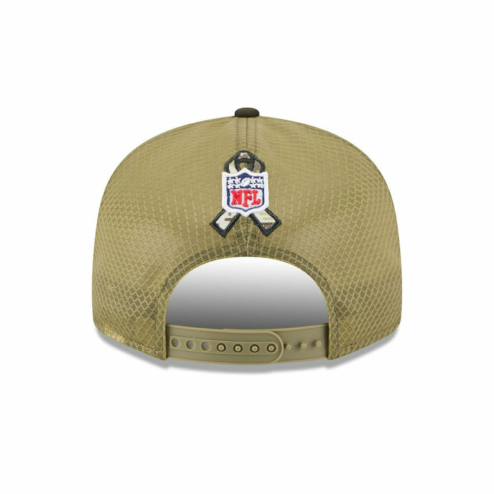Cincinnati Bengals 2025 NFL Salute to Service 9FIFTY Split Panel Trucker Snapback Cap Olive - Taass on sale