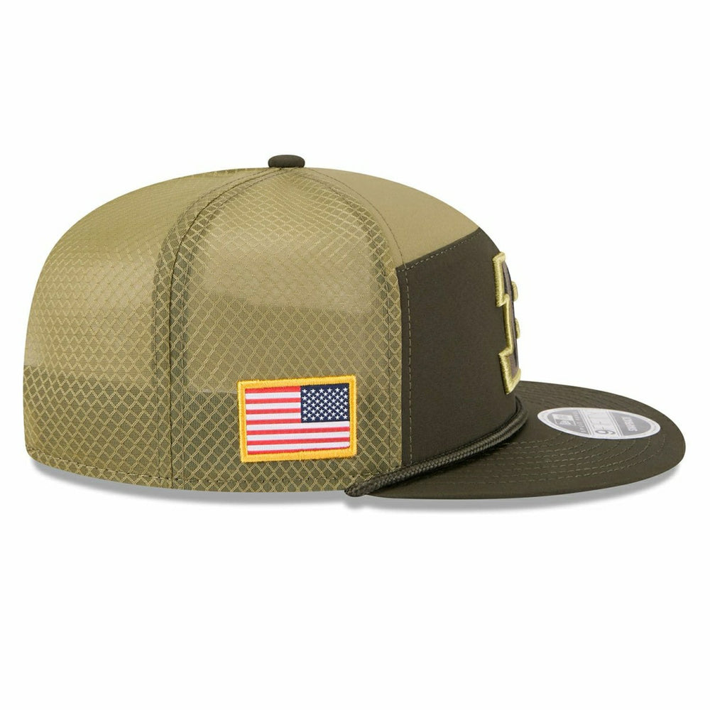 Cincinnati Bengals 2025 NFL Salute to Service 9FIFTY Split Panel Trucker Snapback Cap Olive - Taass on sale