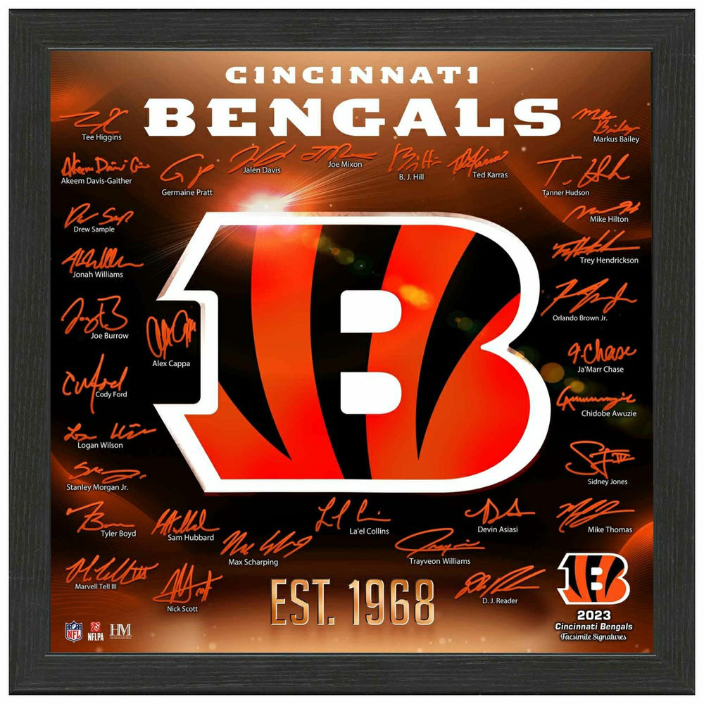 Cincinnati Bengals 2023/24 Signature Team Logo Framed NFL Photo - Taass outlet