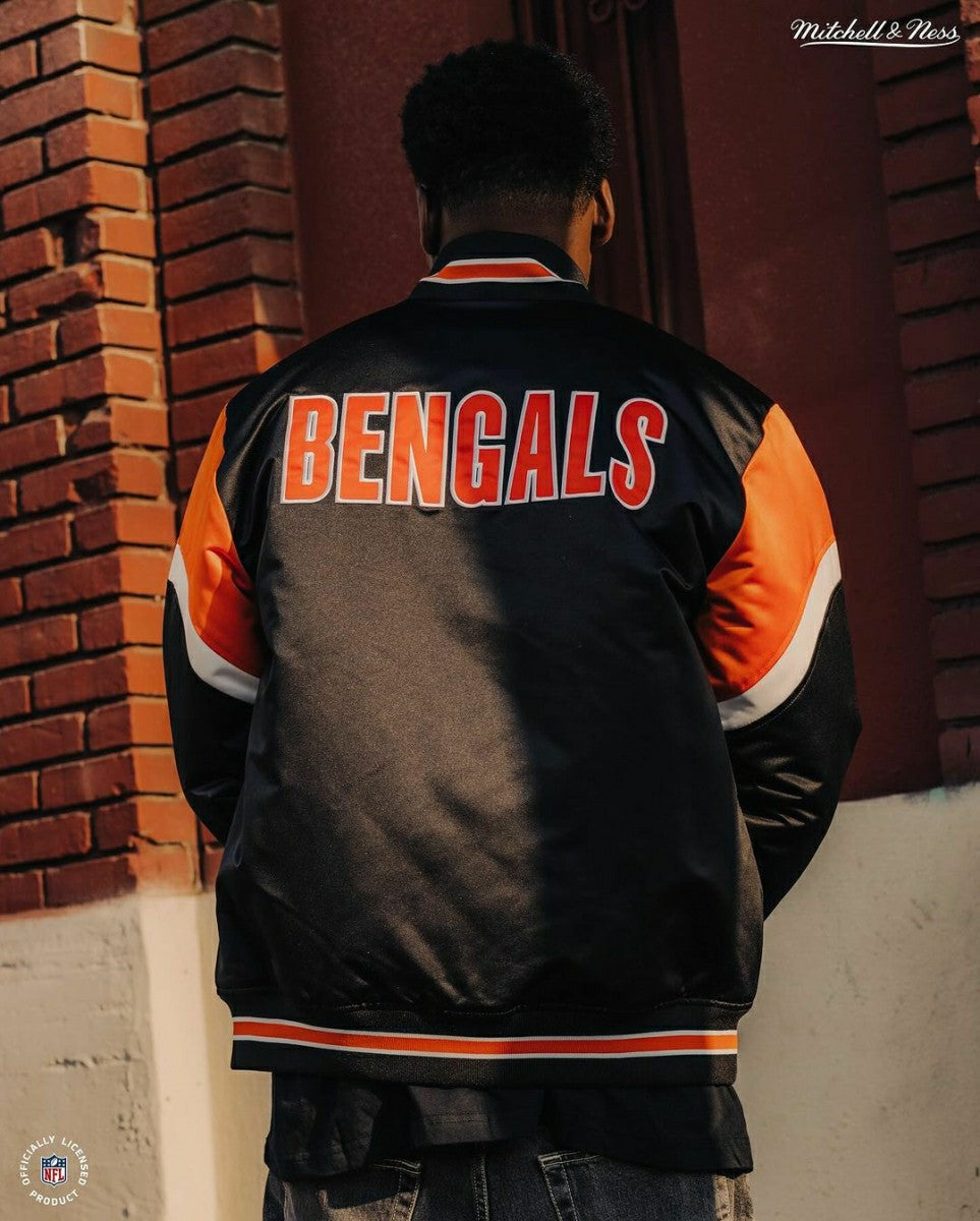 Cincinnati Bengals Mitchell & Ness Heavyweight Satin NFL Jacket - Taass Online