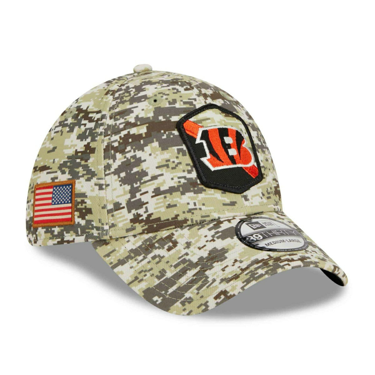 Cincinnati Bengals Camo 2023 NFL Salute to Service New Era 39THIRTY Flex Cap - Taass on sale