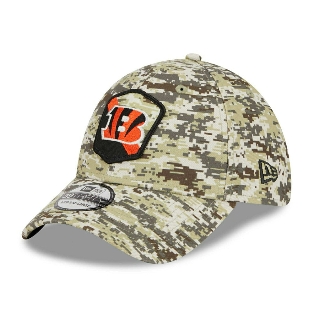 Cincinnati Bengals Camo 2023 NFL Salute to Service New Era 39THIRTY Flex Cap - Taass on sale