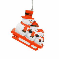 Cleveland Browns NFL Sledding Snowmen Christmas Ornament - Taass on sale