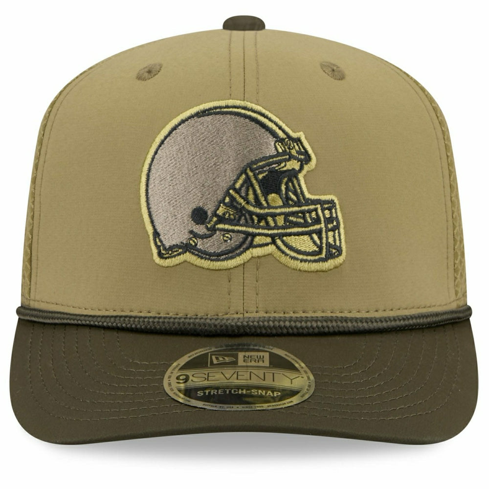 Cleveland Browns 2025 NFL Salute to Service 9SEVENTY Trucker Snapback Cap Olive - Taass discount