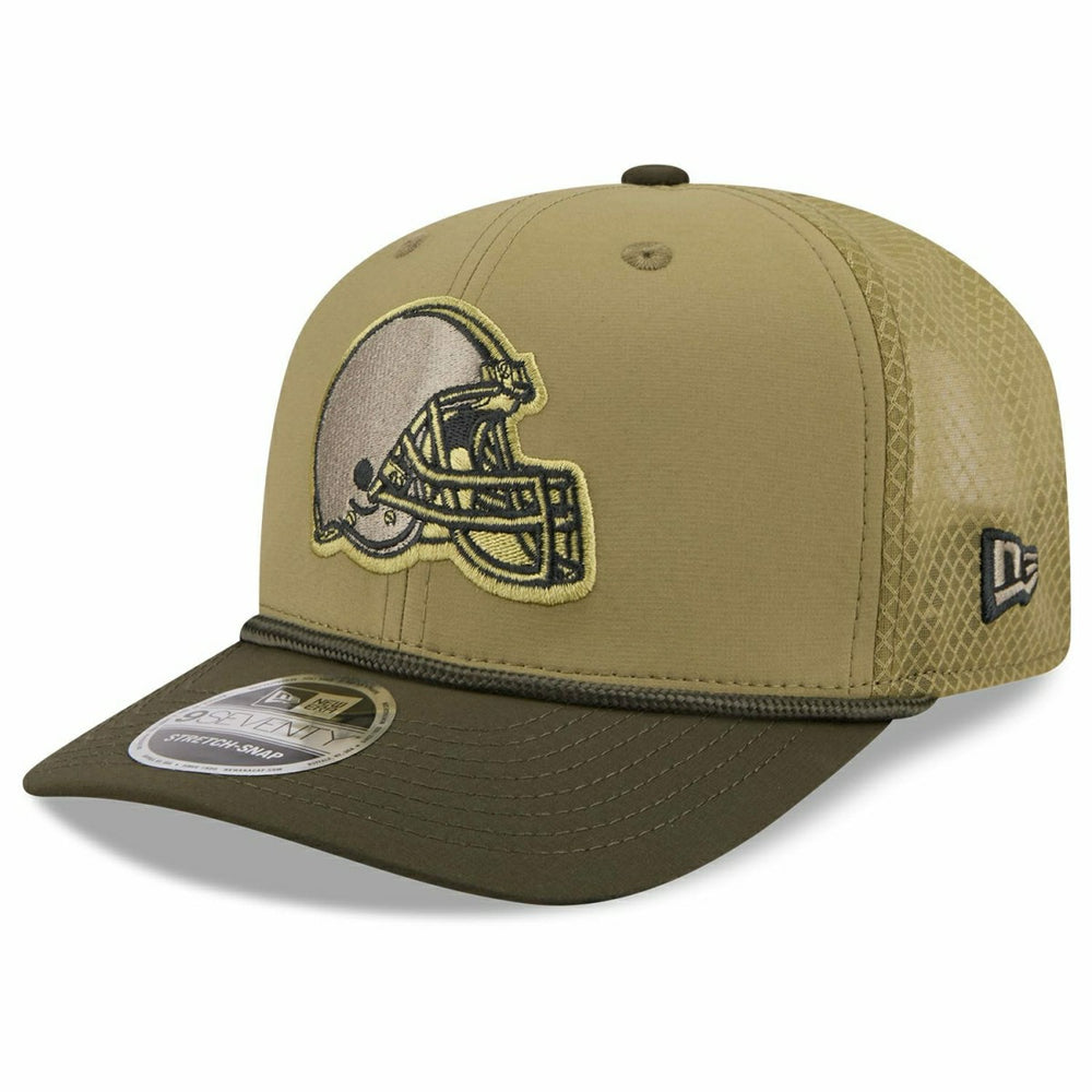 Cleveland Browns 2025 NFL Salute to Service 9SEVENTY Trucker Snapback Cap Olive - Taass discount