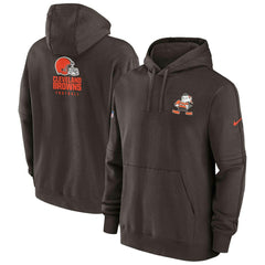Cleveland Browns 2023 NFL Sideline Nike Club Hoodie Brown - Taass Online