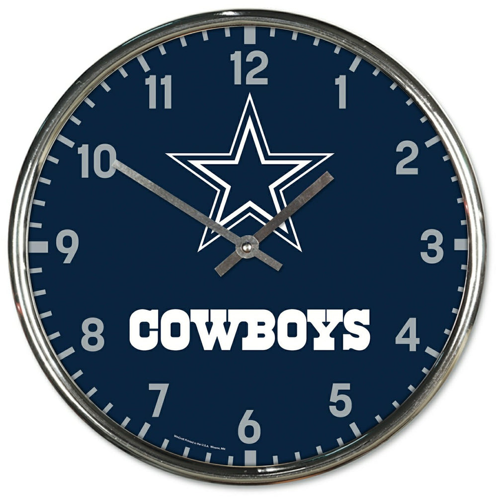 Dallas Cowboys Chrome NFL Team Design Wall Clock - Taass on sale