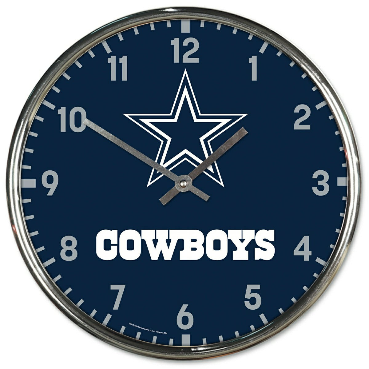 Dallas Cowboys Chrome NFL Team Design Wall Clock - Taass on sale