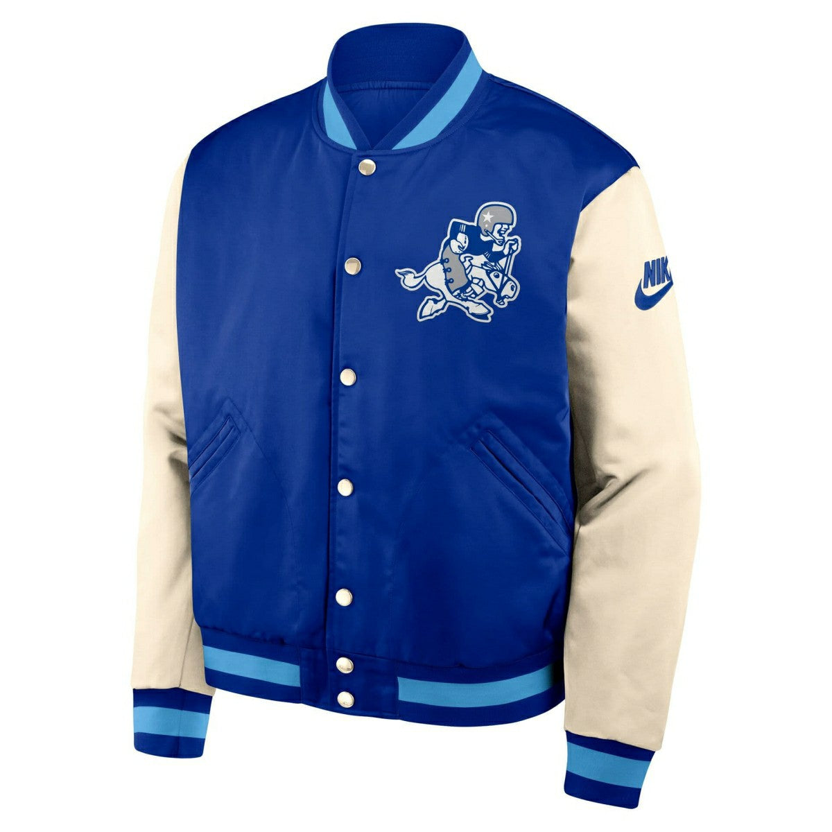 Dallas Cowboys Rewind Legacy Bomber Jacket Blue/Cream - Taass US
