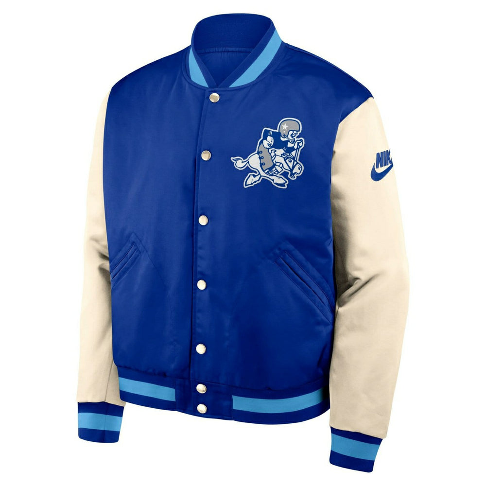 Dallas Cowboys Rewind Legacy Bomber Jacket Blue/Cream - Taass US