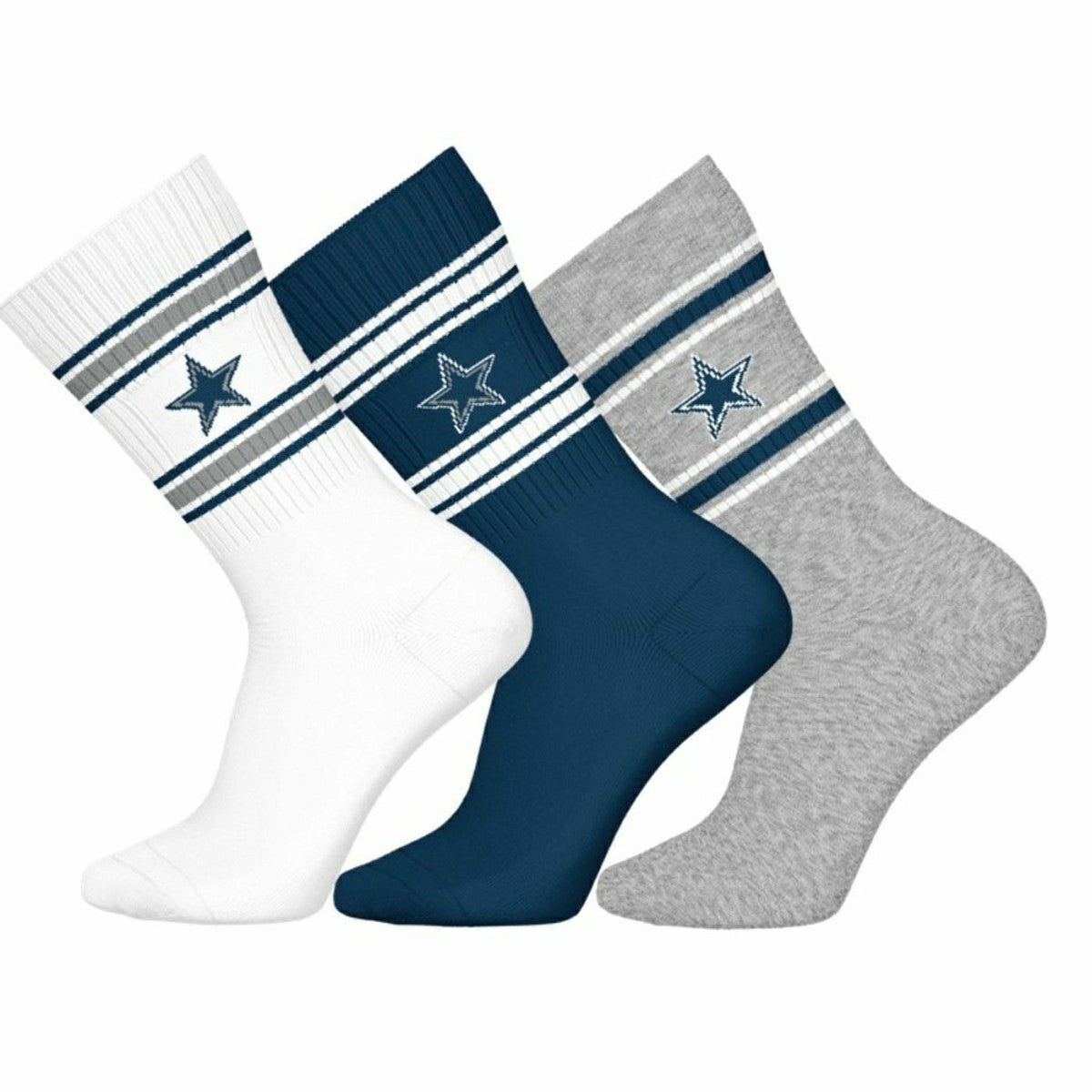 Dallas Cowboys Team Set NFL Crew Socks (3-Pack) - Taass for sale