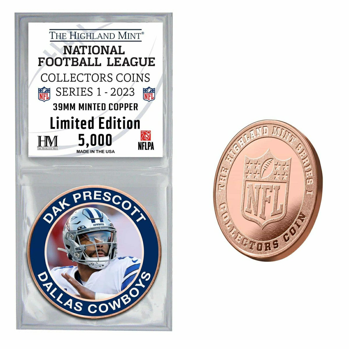NFL Collectors Coins Series 1 Dak Prescott Dallas Cowboys Commemorative Coin - Taass Online