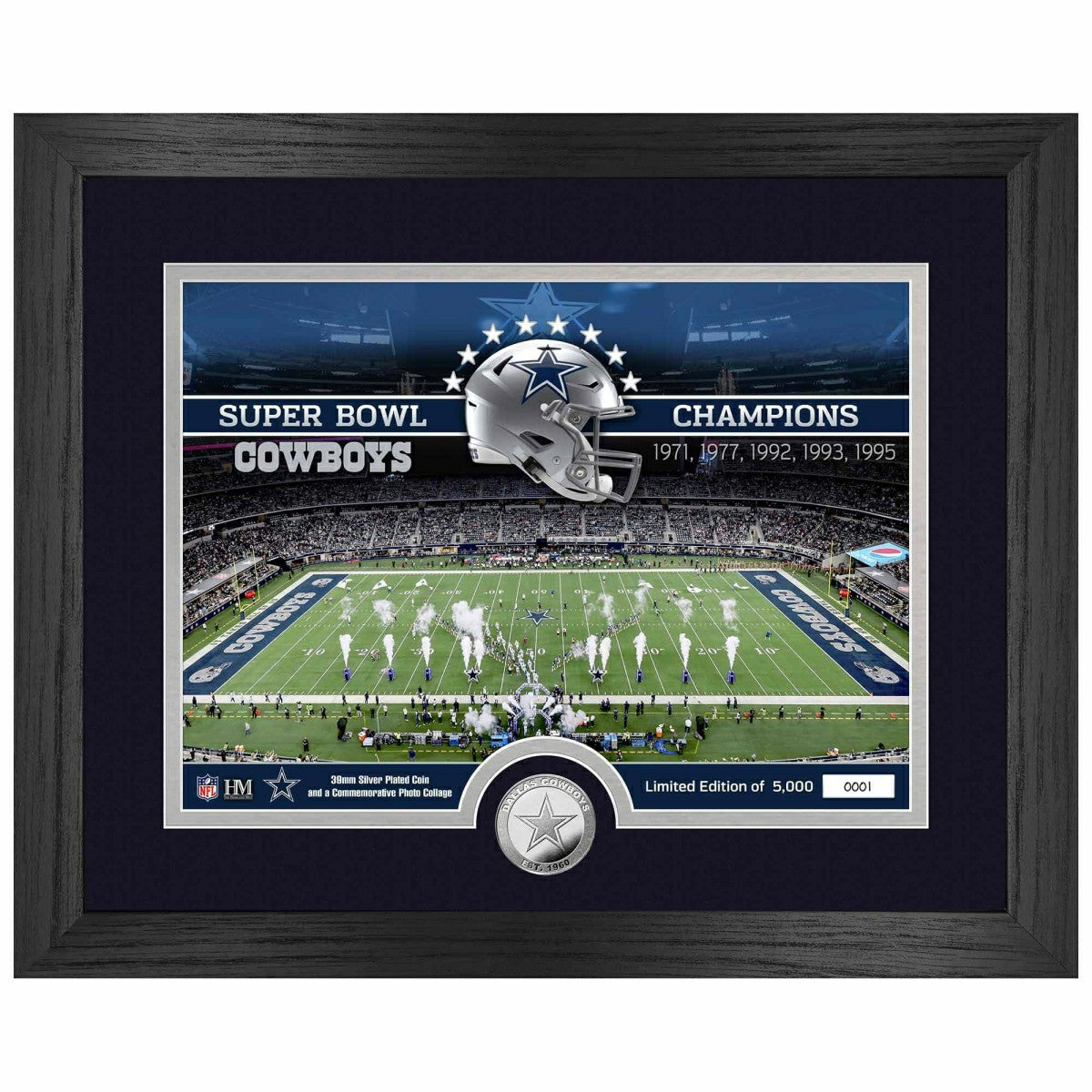 Dallas Cowboys Team Stadium Silver Coin Framed NFL Photo - Taass outlet