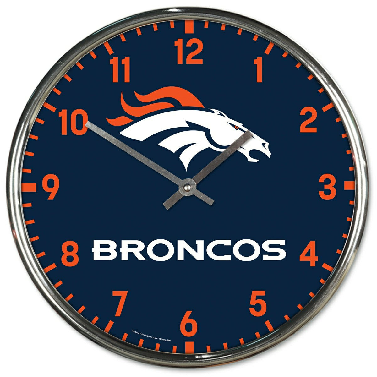 Denver Broncos Chrome NFL Team Design Wall Clock - Taass sale
