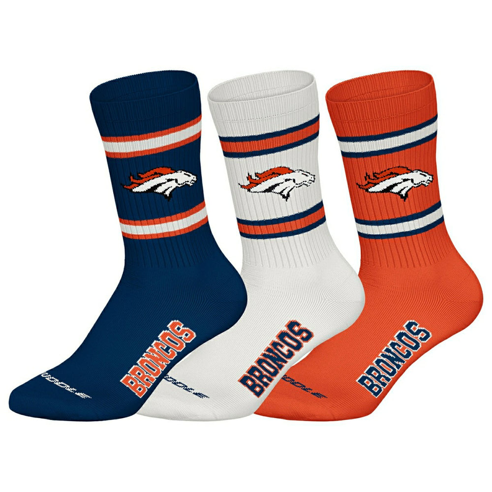 Denver Broncos Team Set NFL Crew Socks (3-Pack) - Taass on sale
