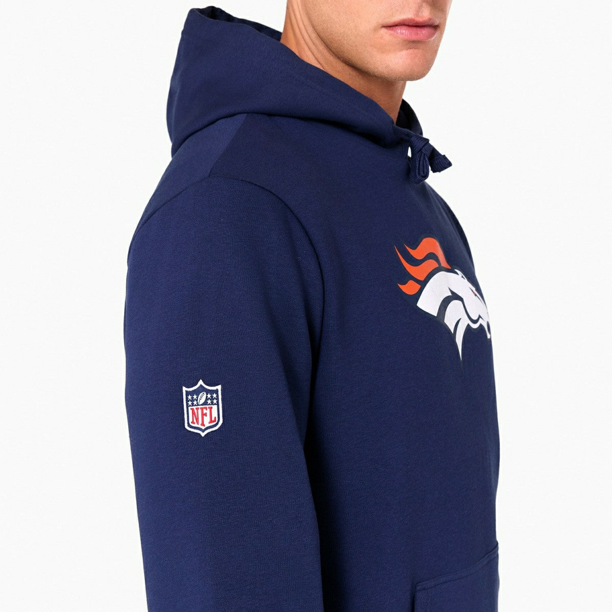 Denver Broncos Logo Hoodie New Era NFL Sweatshirt Navy - Taass outlet