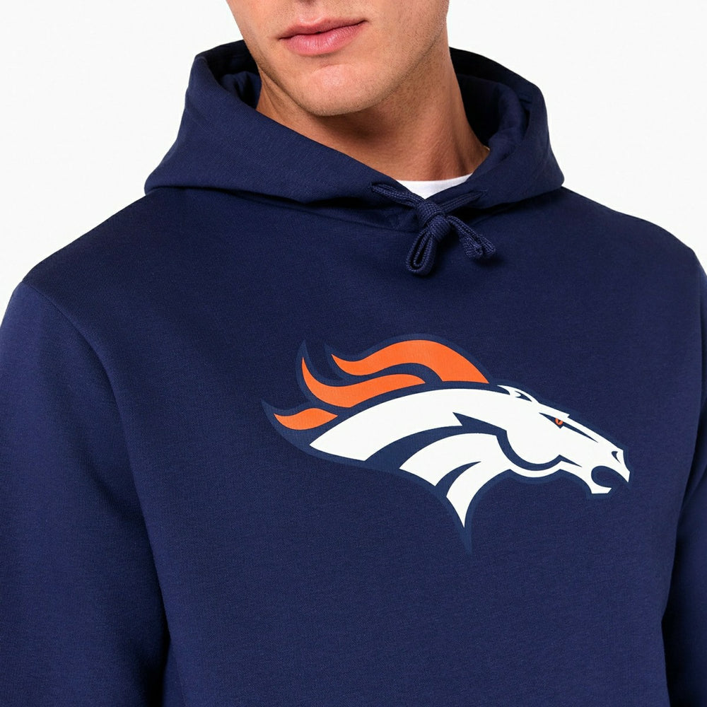 Denver Broncos Logo Hoodie New Era NFL Sweatshirt Navy - Taass outlet