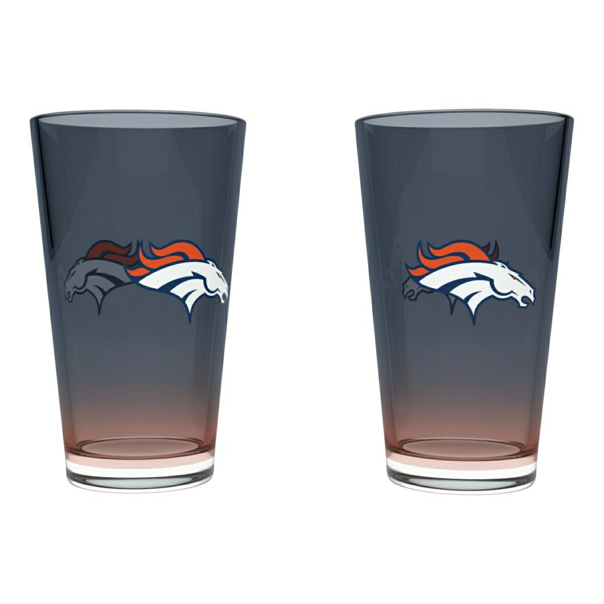 Denver Broncos Team Color NFL Pint Glass Set (2-Piece) - Taass for sale