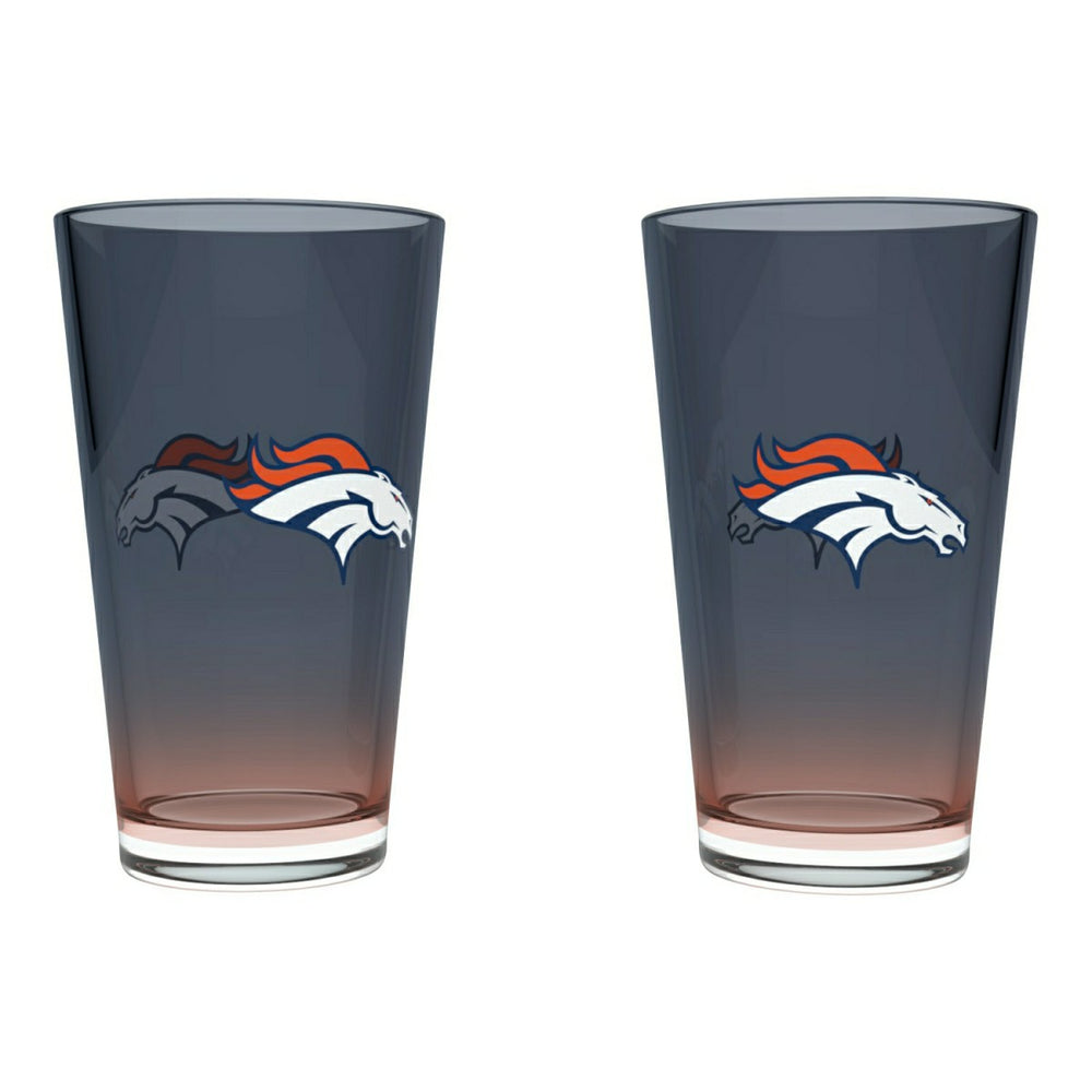 Denver Broncos Team Color NFL Pint Glass Set (2-Piece) - Taass for sale