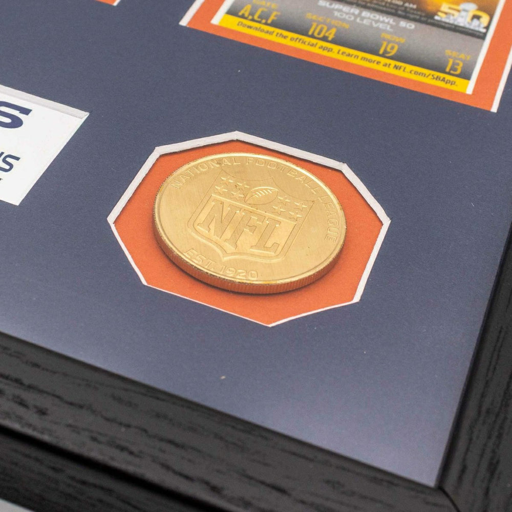 Denver Broncos 3-Time Super Bowl Champions Tickets Bronze Coins Framed NFL Photo - Taass Online