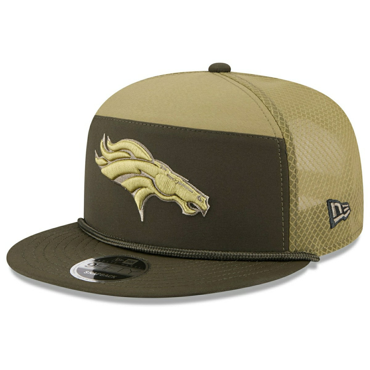 Denver Broncos 2025 NFL Salute to Service 9FIFTY Split Panel Trucker Snapback Cap Olive - Taass sale