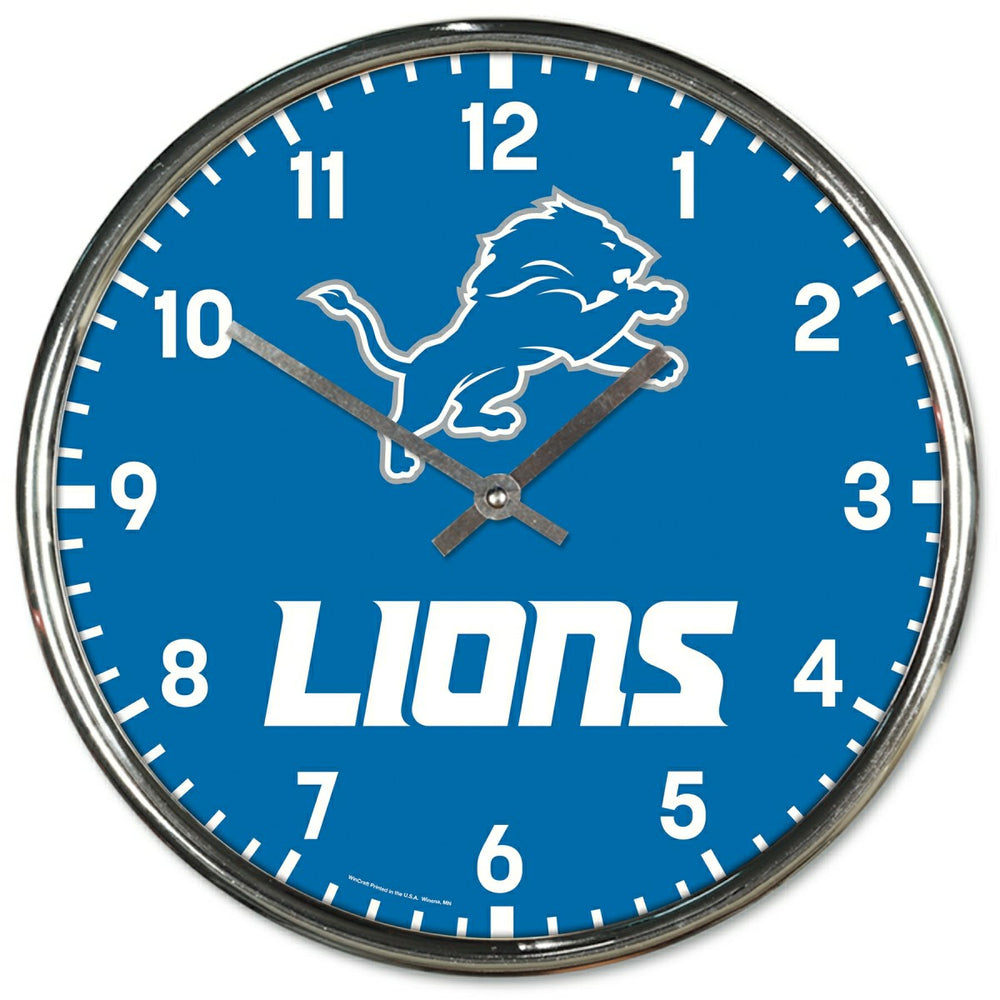 Detroit Lions Chrome NFL Team Design Wall Clock - Taass on sale