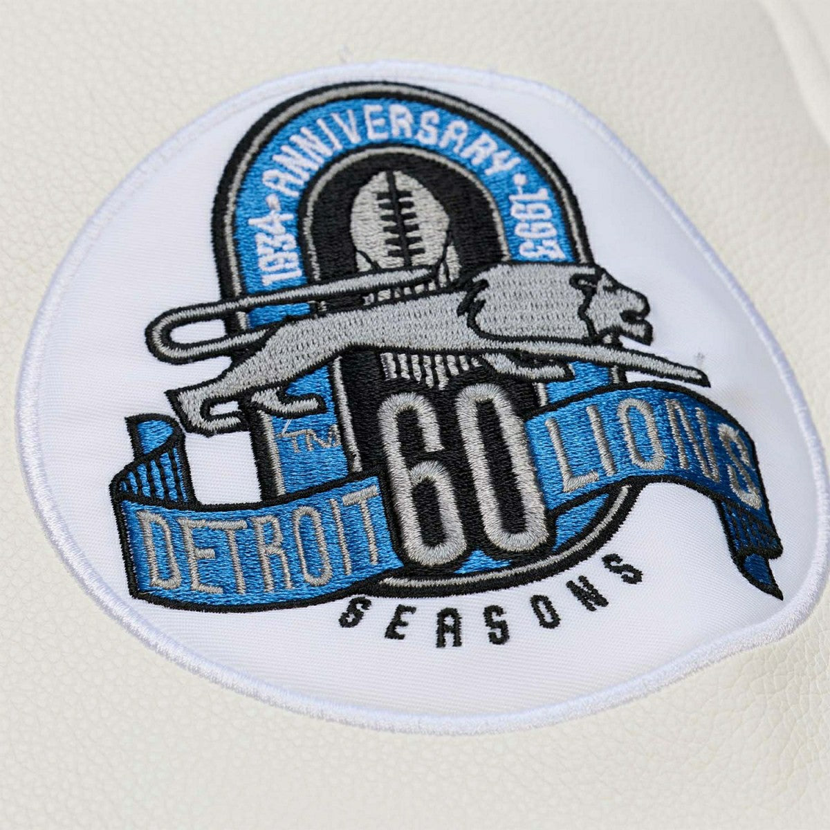 Detroit Lions Dusted Varsity NFL Jacket Brown/Cream - Taass discount