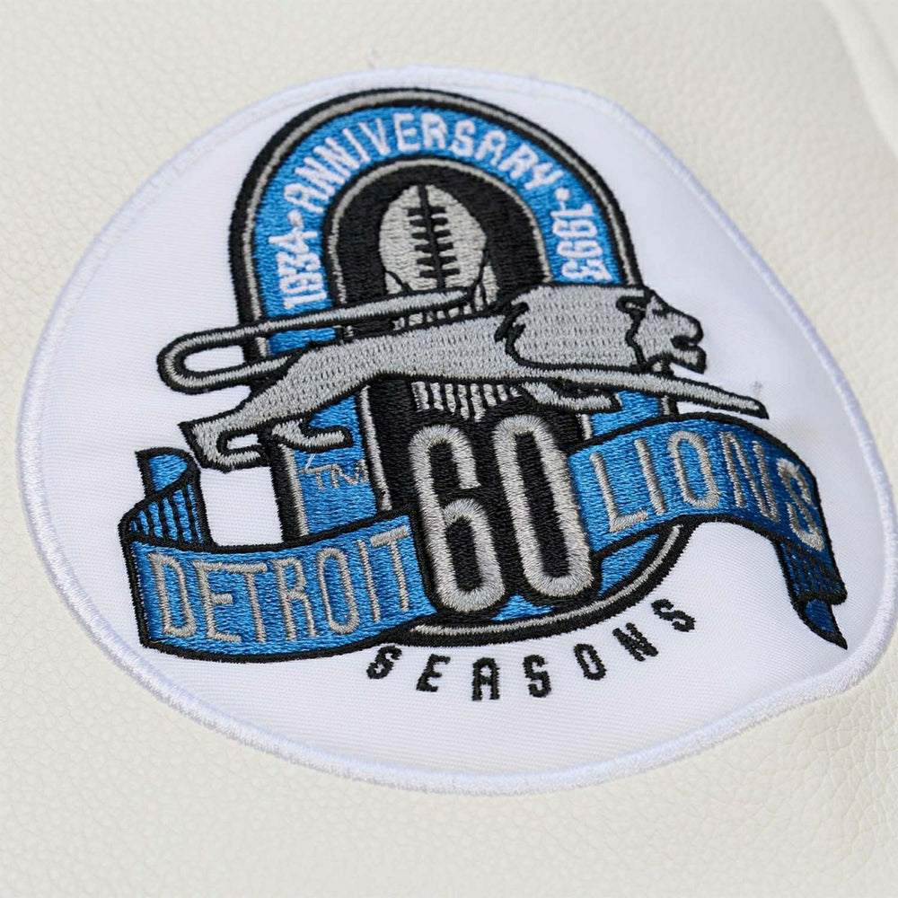Detroit Lions Dusted Varsity NFL Jacket Brown/Cream - Taass discount