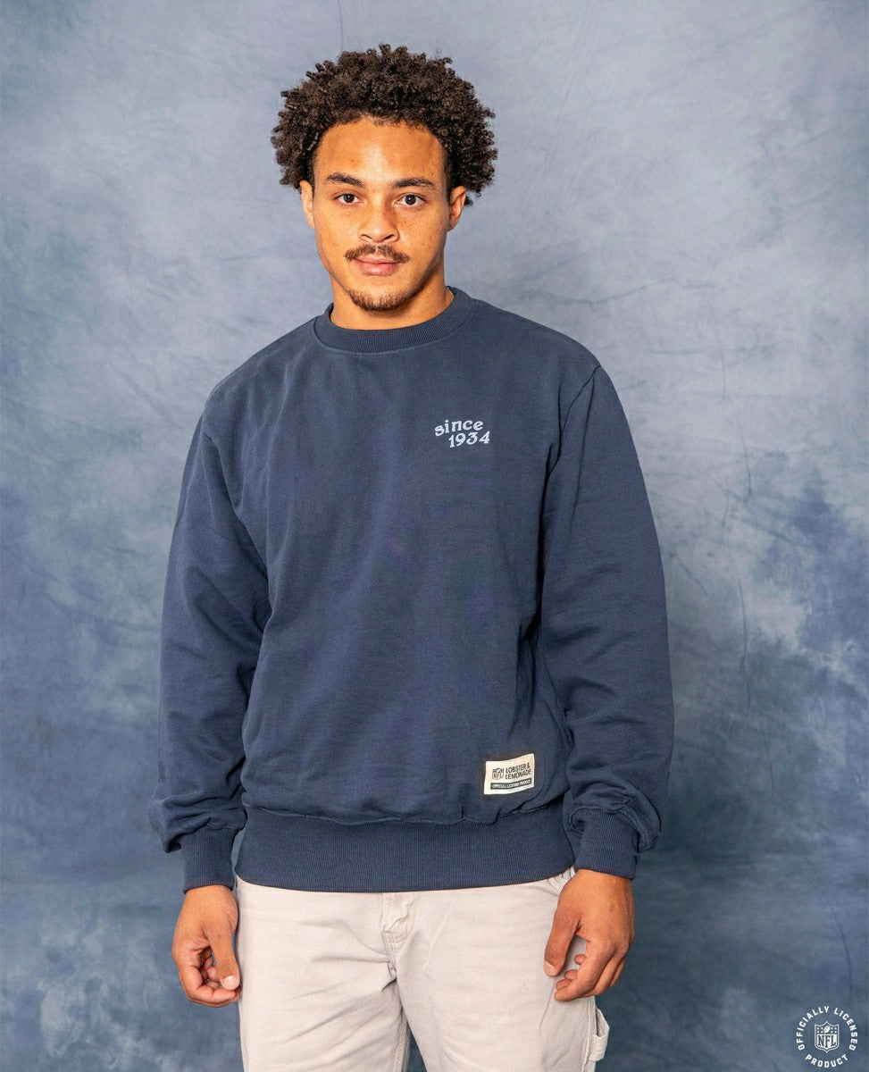 Detroit Lions L&L '96 Classics NFL Crew Sweater Navy - Taass for sale