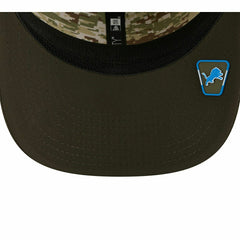 Detroit Lions 2025 NFL Salute to Service 9SEVENTY Trucker Snapback Cap Olive - Taass on sale